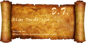 Dian Terézia névjegykártya